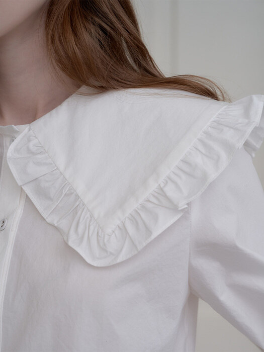 Frill collar blouse(White)