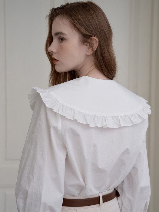 Frill collar blouse(White)