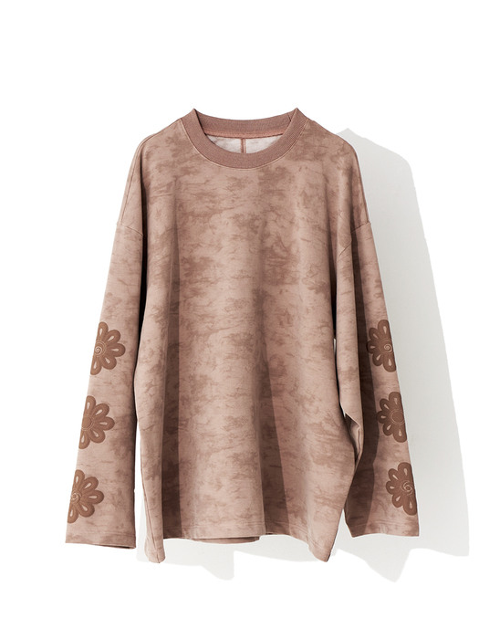CROSSES PIGMENT WASHED LONG SLEEVE_TAN PINK