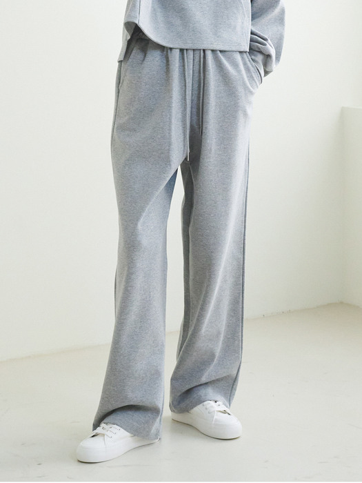 Wide Cotton Pants - M. Gray