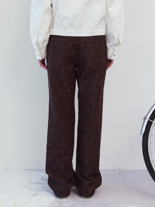 neu lovely denim pants - brown