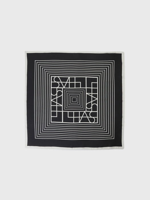 SIGNATURE SYMBOL SILK SCARF_BLACK