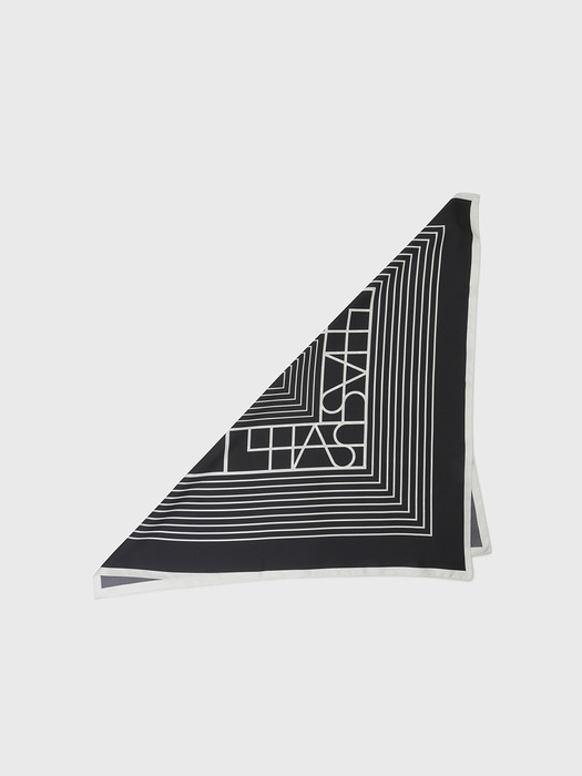 SIGNATURE SYMBOL SILK SCARF_BLACK