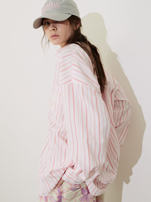 NUMBER ROSE STRIPE SHIRT_PINK