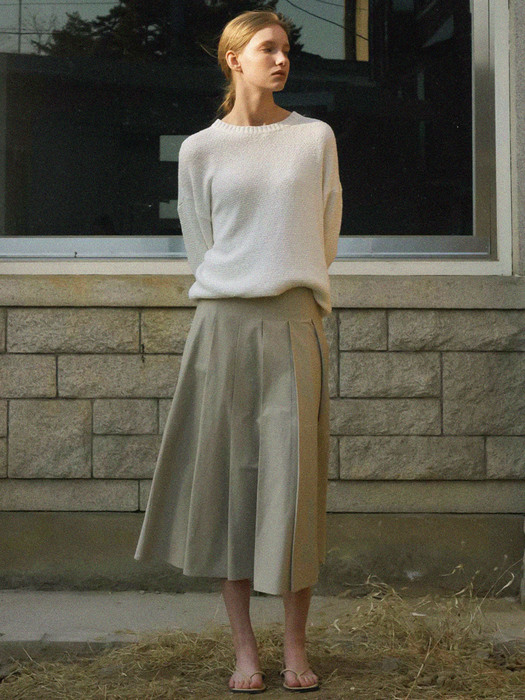 Connelly Pleat Skirt (Beige)