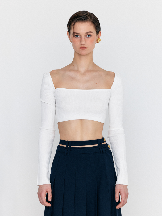 WSQUARE Square Neck Knit - Ivory