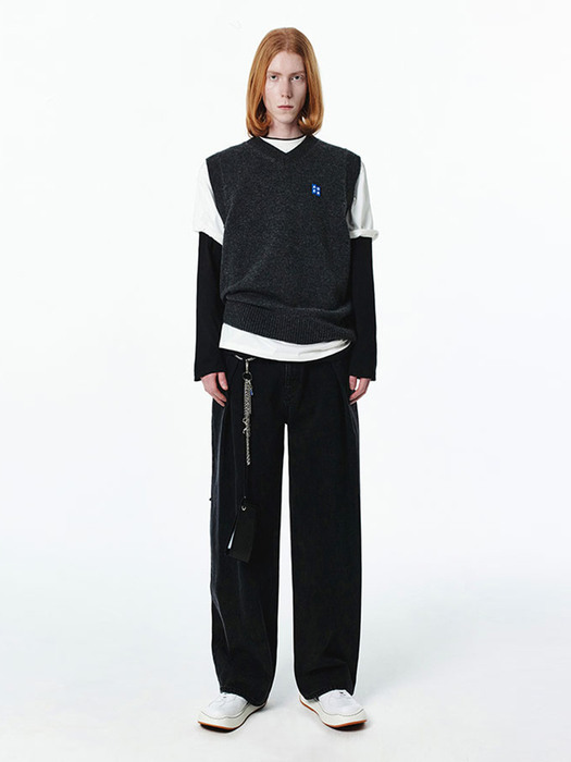 Sig; TRS Tag knit vest 01 Charcoal