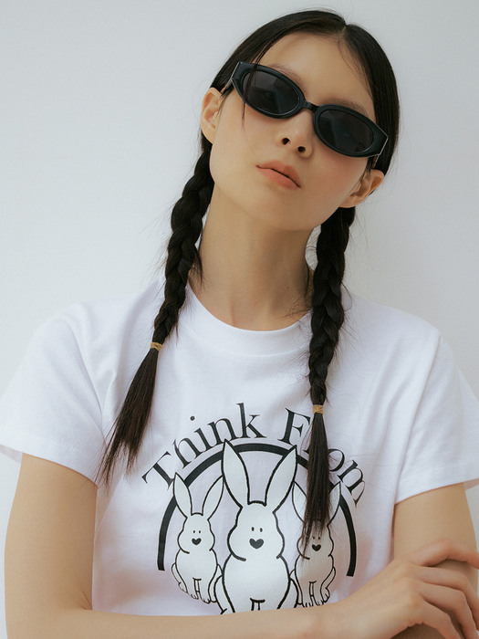 TIR THINK FROM CROP T-SHIRTS WHITE