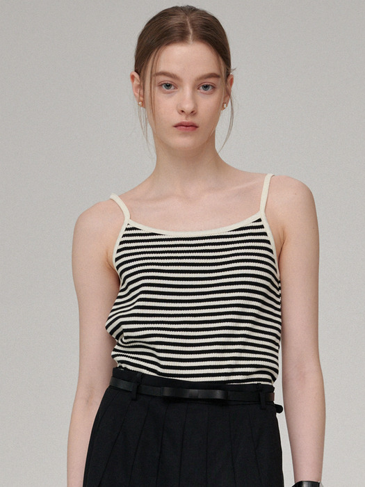 Ribbed stripe sleeveless - 2colors