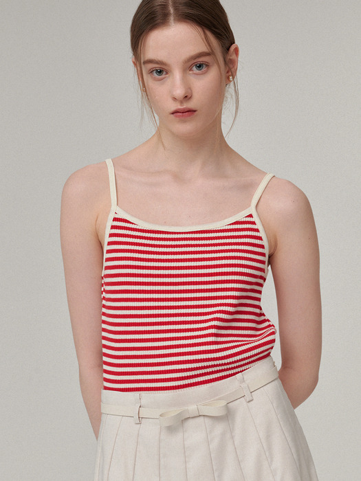 Ribbed stripe sleeveless - 2colors