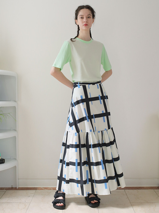 geometric print maxi skirt