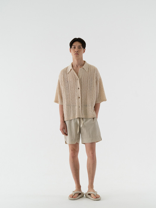 CABLE KNITTING SHIRT[BEIGE]