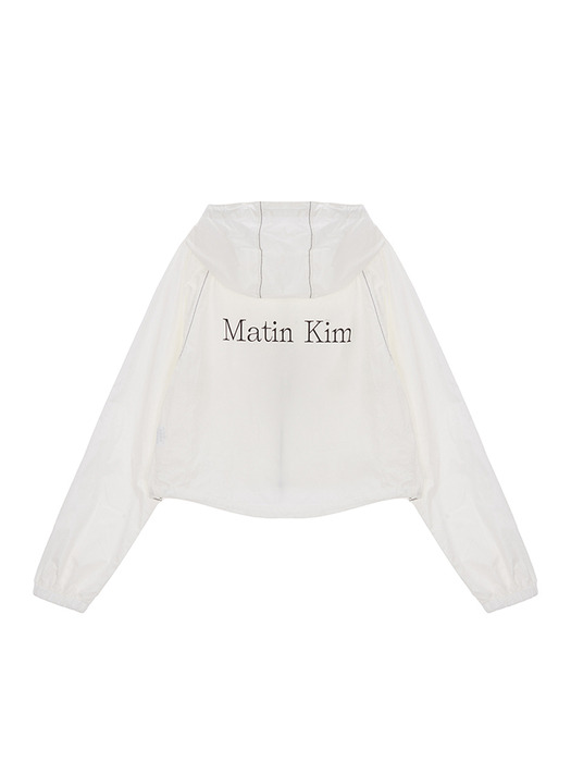 MATIN CROP HOODY COATING JUMPER IN IVORY