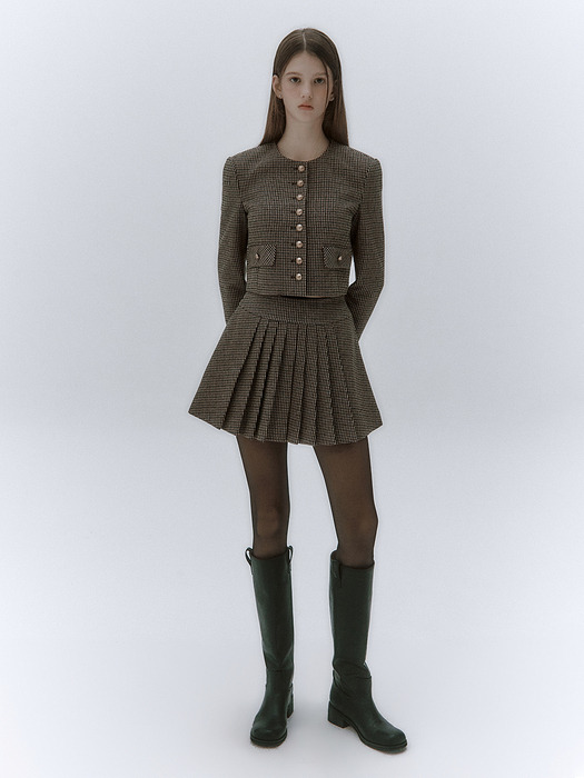 Loa check pleated skirt(2colors)