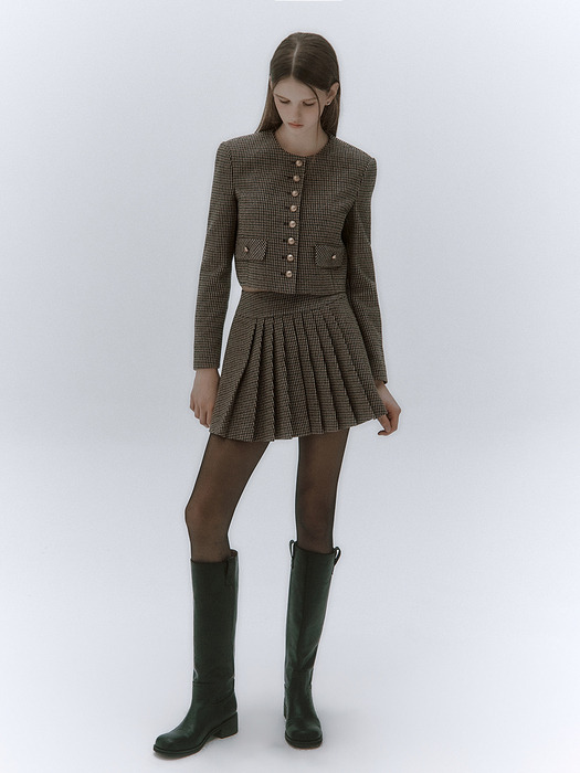 Loa check pleated skirt(2colors)