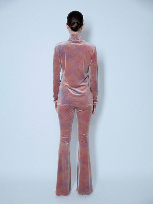 GRAPHIC-PRINT FLARED PANTS (PINK / MULTI COLOR)