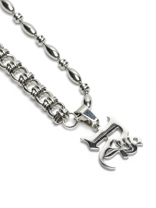 CHAIN MIXED LOGO NECKLACE - SURGICAL STEEL