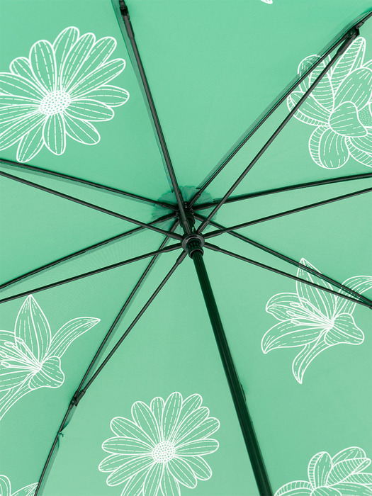 ALL OVER FLOWER PRINTED UMBRELLA_GREEN IVORY