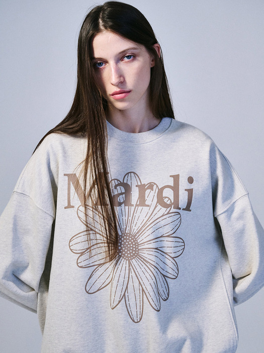 SWEATSHIRT FLOWERMARDI_OATMEAL TAUPE