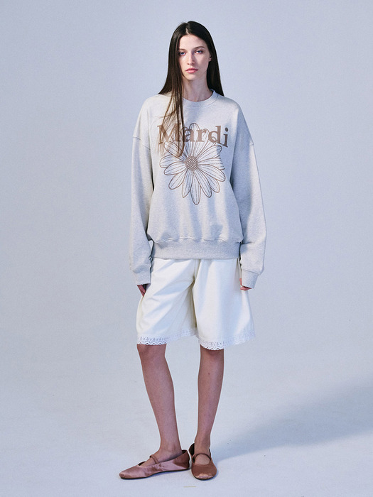 SWEATSHIRT FLOWERMARDI_OATMEAL TAUPE