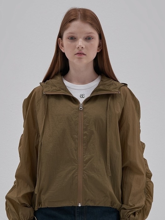 Shirring WindBreaker_Olive Khaki