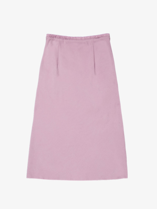 COMBI WAIST FLARE SKIRT_SMOKE PINK