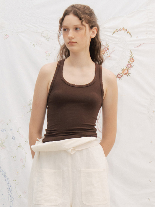 Via Simple lace sleeveless (Brown)