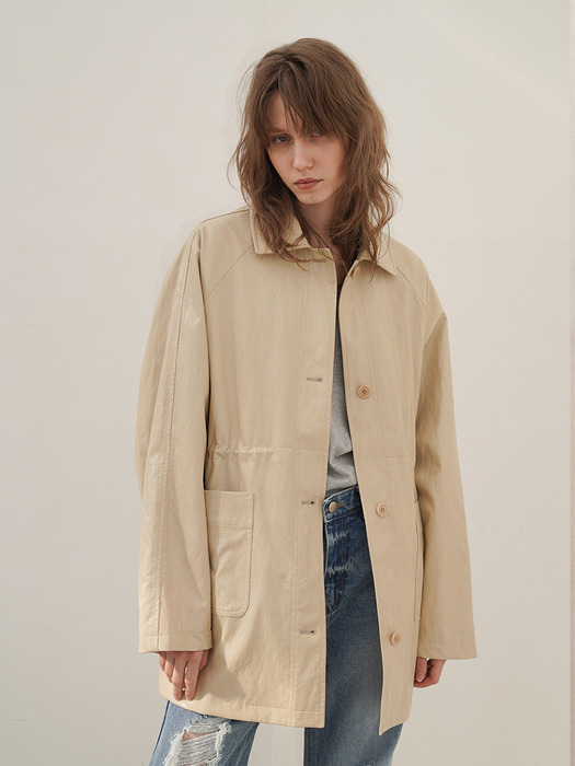 String Leather Jacket (beige)