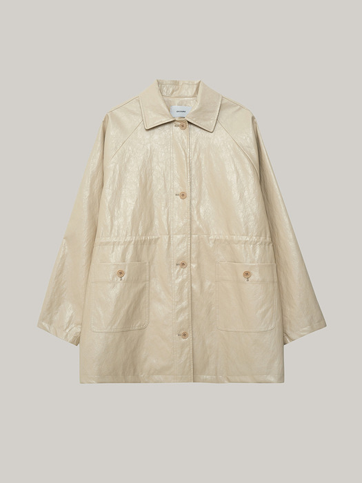 String Leather Jacket (beige)
