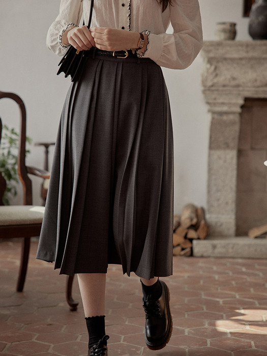 PM_Smoky gray pleated skirt