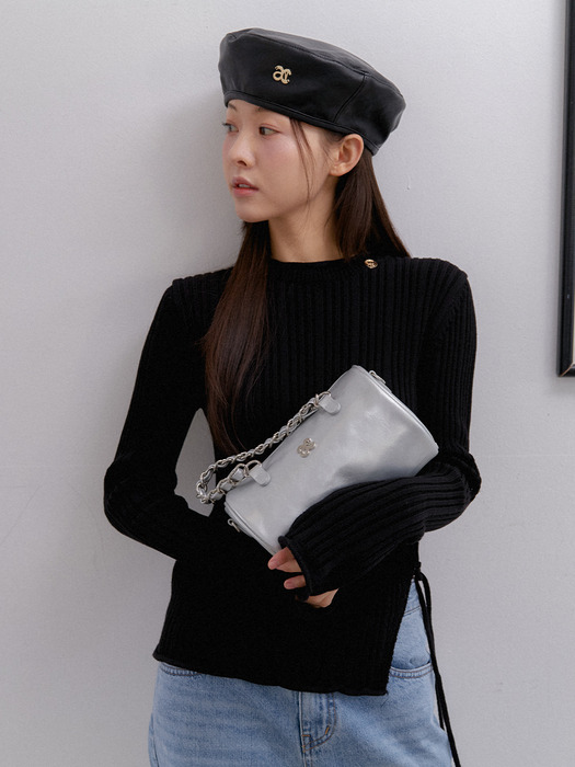 [단독]ANC ROUND CHAIN BAG_SILVER