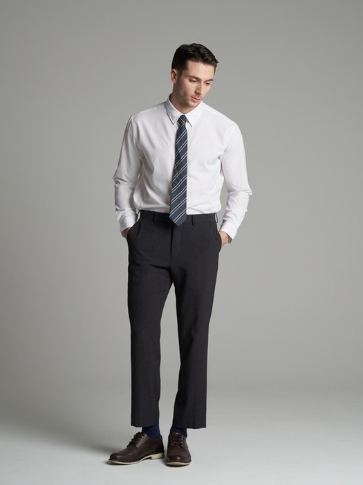 [2XL~5XL] Tapered Set-up Slacks_khaki gray