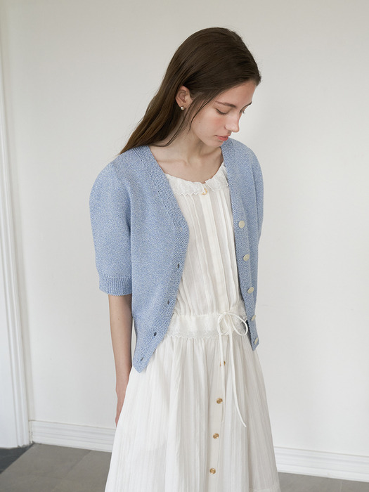 Ma Belle Half Sleeve Cardigan PaleBlue