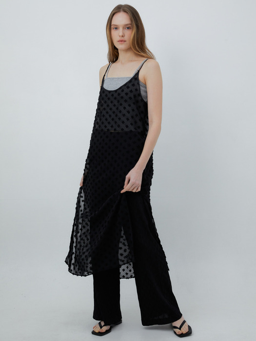 amara layerd slip dress (black)