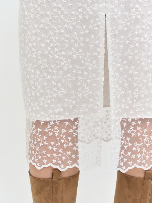 [단독] SPARKLE LACE SKIRT(WHITE)