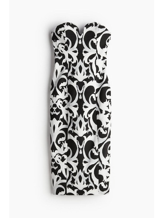 스트랩리스 드레스 블랙/패턴 1235045001