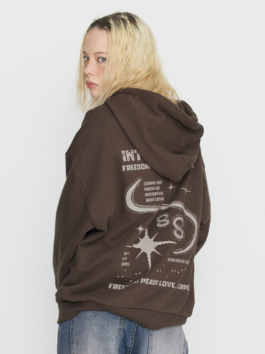 Into The Starry Night Hoodie Brown