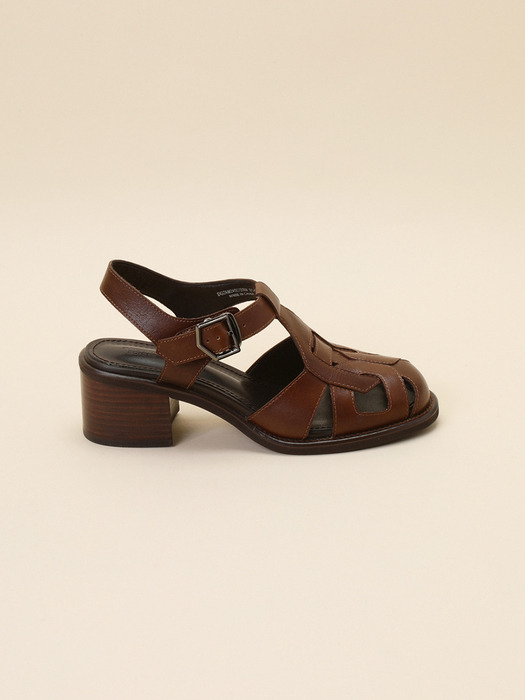 [김나영 착용] Polygon design sandal(brown)_DG2AM24007BRN