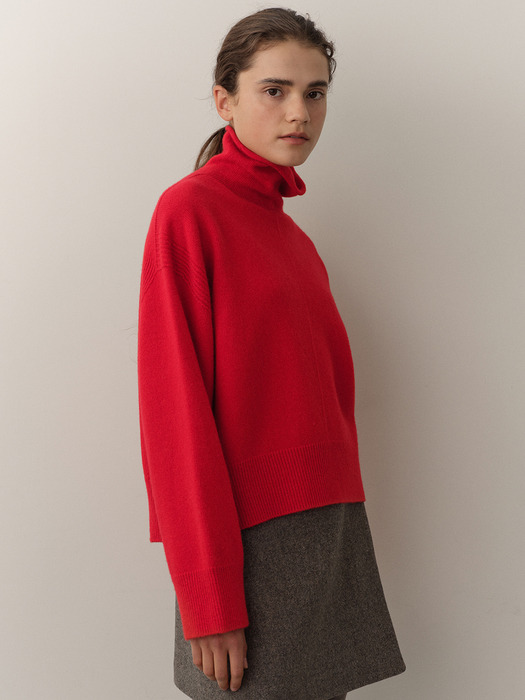 cashmere wholegarment turtleneck  (red)