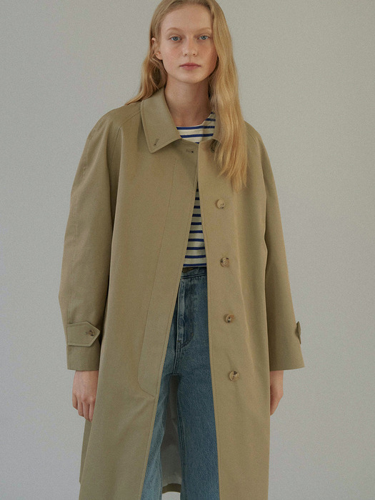 classic half trench coat  (olive beige)