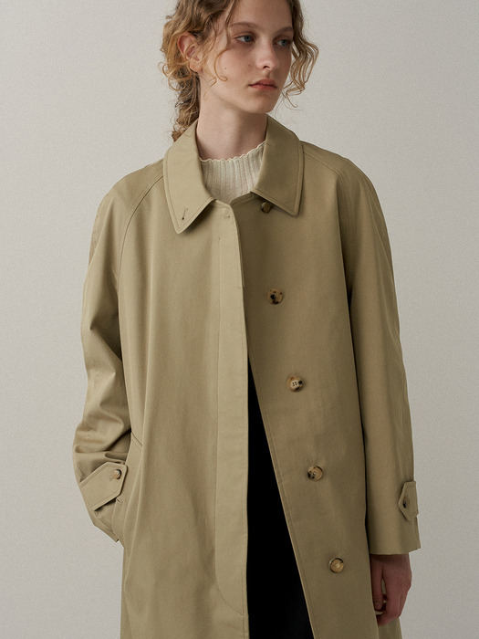 classic half trench coat  (olive beige)