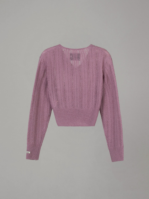 ALPACA VINTAGE CARDIGAN_LAVENDER PINK