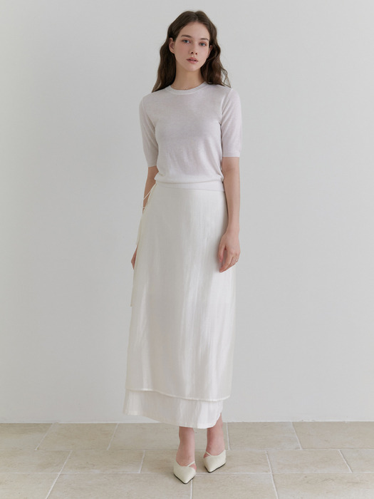 Deary layered skirt (cream)