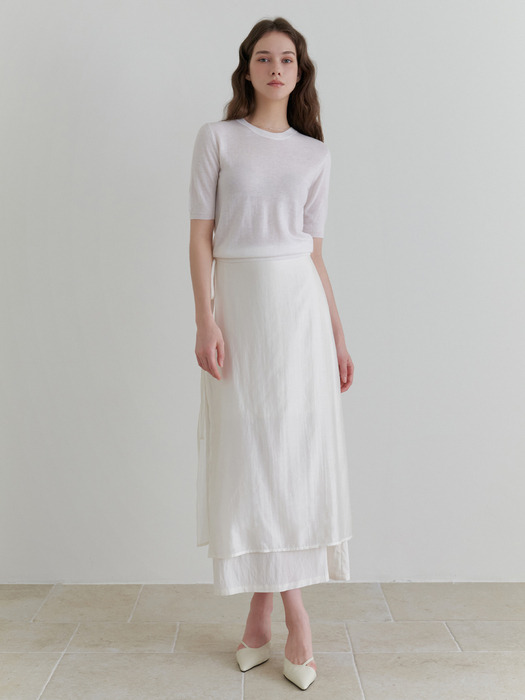 Deary layered skirt (cream)