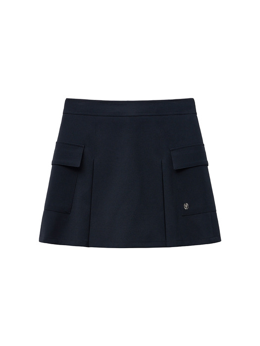 MOUVEMENT W CARGO PLEATED SKIRT dark navy