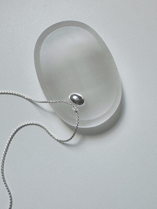 [Silver925] Round Bean Long Necklace