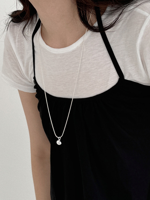 [Silver925] Round Bean Long Necklace