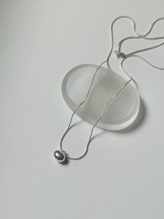 [Silver925] Round Bean Long Necklace