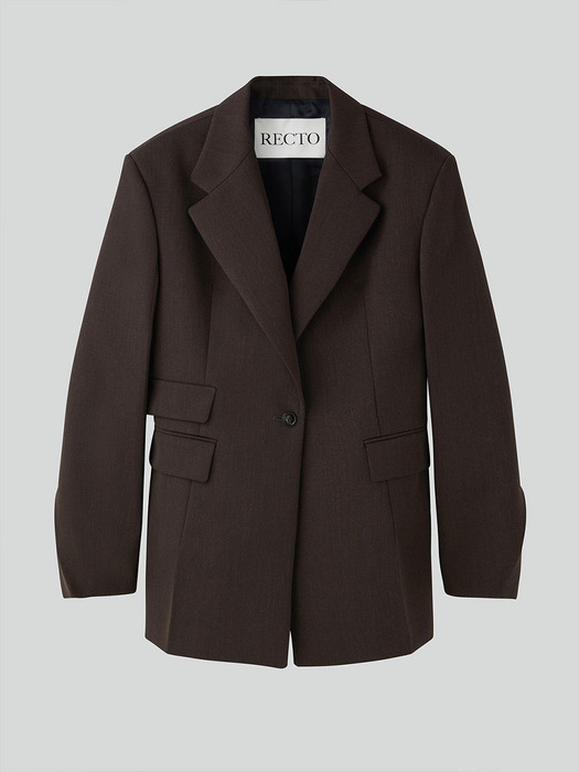 DUNE STRUCTURED TAILORED JACKET (DARK BROWN)