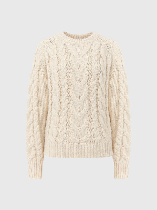 그레이디스 케이블 울 니트_크림 / GLADYS CABLE WOOL KNIT_CREAM